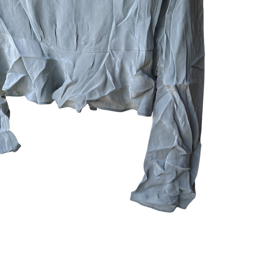 Madewell Dusty Blue Wrap Blouse - Picture 7 of 9